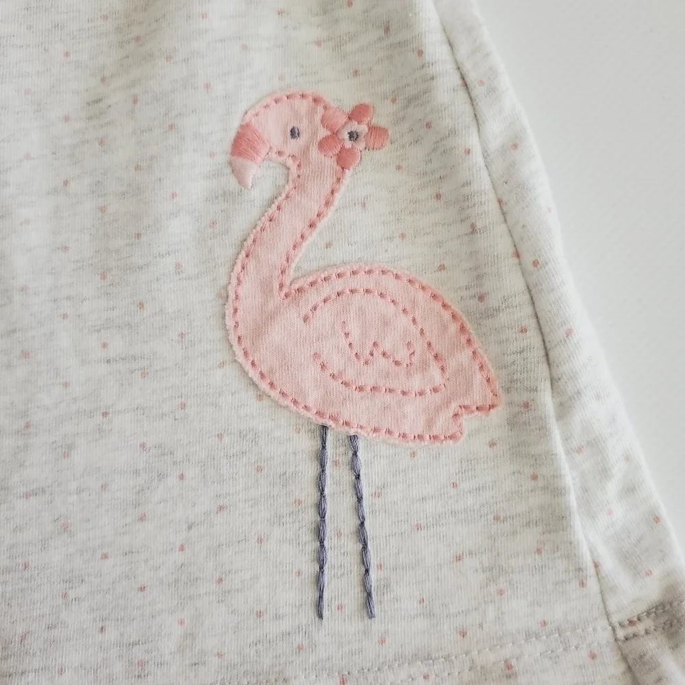 K1332 * Just One You Flamingo Girls Top White Pink Size 12M